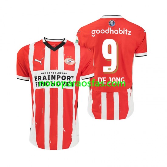 Camisolas PSV Eindhoven DE JONG 9 Homem Casa 2024-2025 Manga Curta