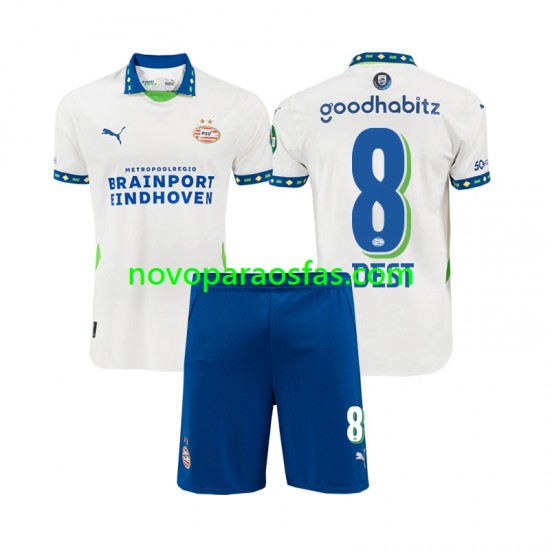 Camisolas PSV Eindhoven Sergino Dest 8 Criança Alternativo 2024-2025 Manga Curta