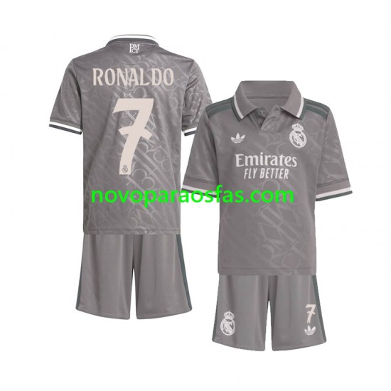 Camisolas Real Madrid Cristiano Ronaldo 7 Criança Alternativo 2024-2025 Manga Curta