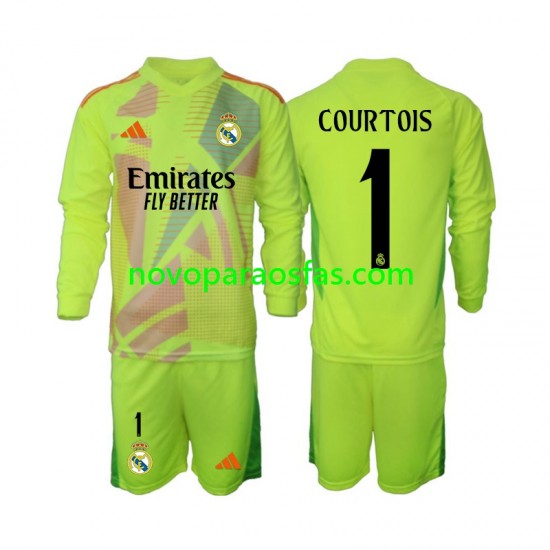 Camisolas Real Madrid COURTOIS 1 Guarda-redes Criança Quarto 2024-2025 Manga Comprida