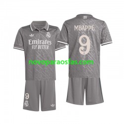 Camisolas Real Madrid Mbappé  9 Criança Alternativo 2024-2025 Manga Curta