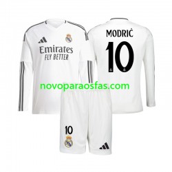 Camisolas Real Madrid Modrić  10 Criança Casa 2024-2025 Manga Comprida