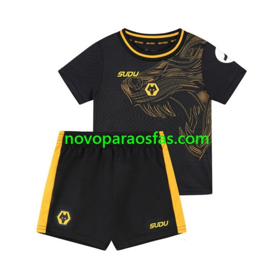Camisolas Wolverhampton Wanderers Criança Visitante 2024-2025 Manga Curta