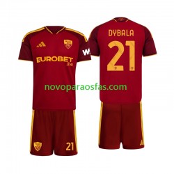 Camisolas AS Roma Paulo Dybala 21 Criança Casa 2026-2027 Manga Curta