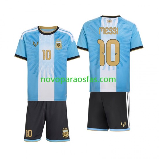 Camisolas Argentina Lionel Messi 10 Special Criança Casa 2026-2027 Manga Curta