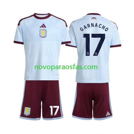 Camisolas Aston Villa Alejandro Garnacho 17 Criança Alternativo 2026-2027 Manga Curta