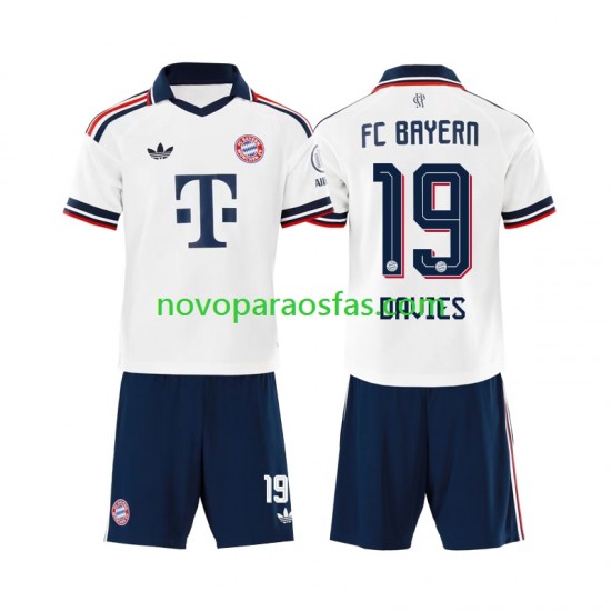 Camisolas Bayern de Munique Alphonso Davies 19 Criança Visitante 2026-2027 Manga Curta