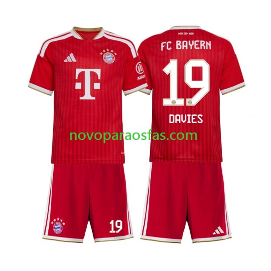 Camisolas Bayern de Munique Alphonso Davies 19 Criança Casa 2026-2027 Manga Curta