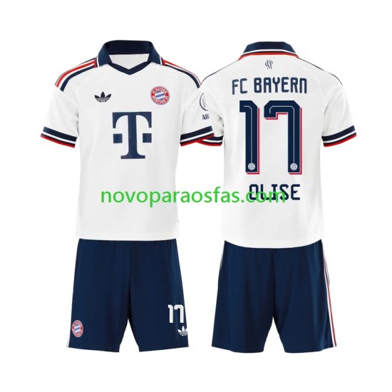 Camisolas Bayern de Munique Michael Olise 17 Criança Visitante 2026-2027 Manga Curta