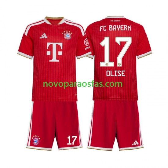 Camisolas Bayern de Munique Michael Olise 17 Criança Casa 2026-2027 Manga Curta