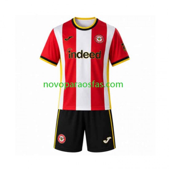 Camisolas Brentford Criança Casa 2026-2027 Manga Curta
