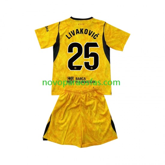 Camisolas FC Barcelona Dominik Livakovic 25 Guarda-redes Criança Quarto 2026-2027 Manga Curta