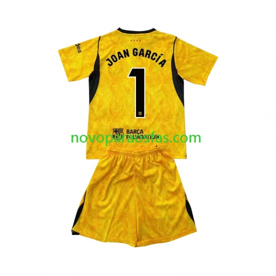 Camisolas FC Barcelona Joan Garcia 1 Guarda-redes Criança Quarto 2026-2027 Manga Curta