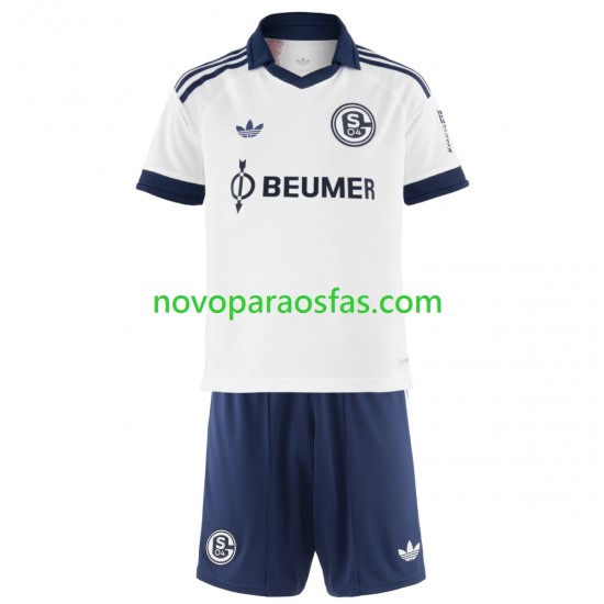 Camisolas FC Schalke 04 Criança Visitante 2026-2027 Manga Curta