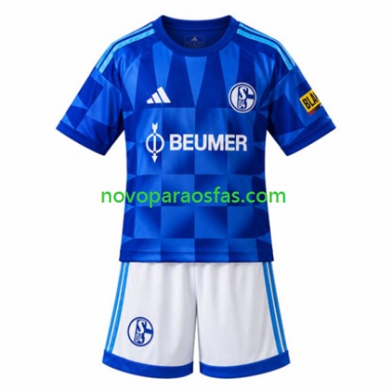 Camisolas FC Schalke 04 Criança Casa 2026-2027 Manga Curta