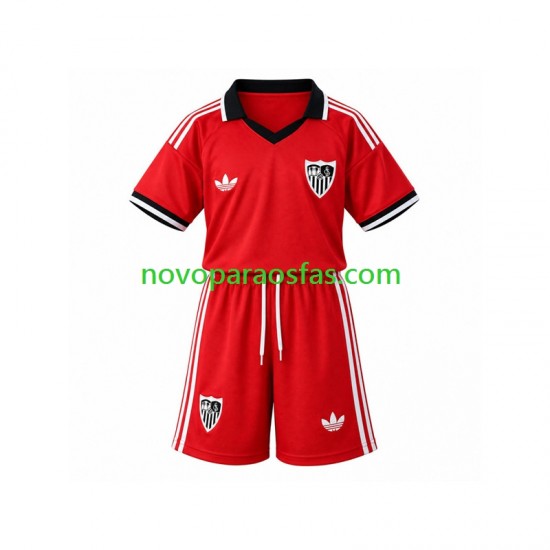 Camisolas Sevilla FC Retro Criança Casa 2026-2027 Manga Curta