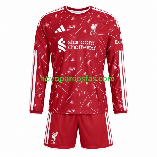 Camisolas Liverpool Criança Casa 2026-2027 Manga Comprida