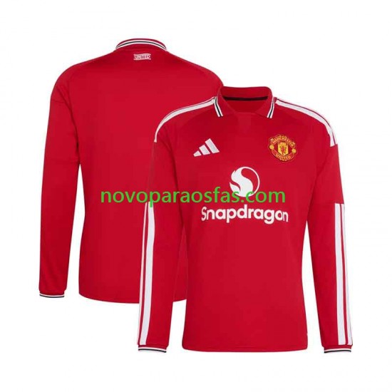 Camisolas Manchester United Homem Casa 2026-2027 Manga Comprida