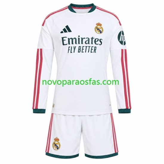 Camisolas Real Madrid Criança Casa 2026-2027 Manga Comprida