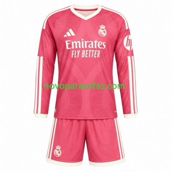 Camisolas Real Madrid Criança Alternativo 2026-2027 Manga Comprida