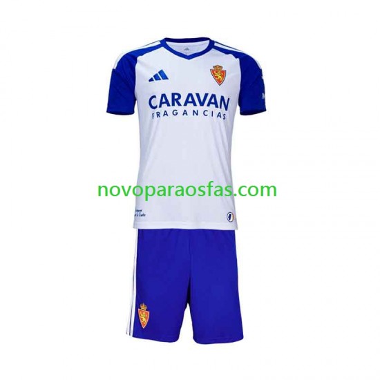 Camisolas Real Zaragoza Criança Casa 2026-2027 Manga Curta