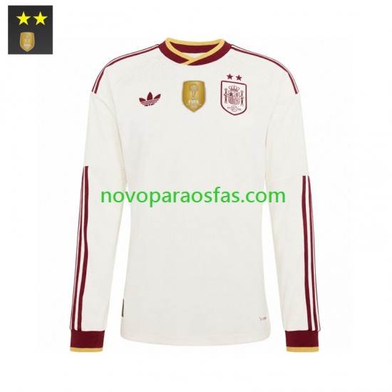 Camisolas Espanha Homem Visitante 2026-2027 Manga Comprida