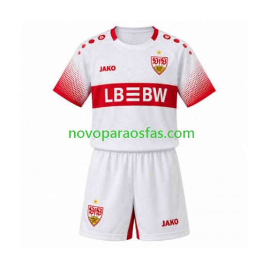 Camisolas VfB Stuttgart Criança Visitante 2026-2027 Manga Curta
