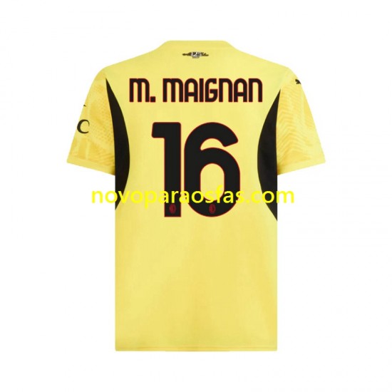 Camisolas AC Milan Mike Maignan 16 Guarda-redes Homem Visitante 2024-2025 Manga Curta