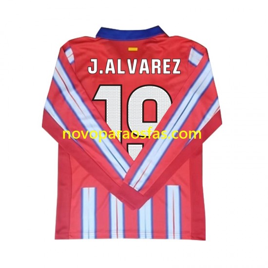 Camisolas Atlético Madrid Julian Alvarez 19 Homem Casa 2024-2025 Manga Comprida