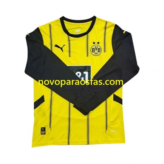 Camisolas Borussia Dortmund Homem Casa 2024-2025 Manga Comprida