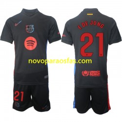 Camisolas FC Barcelona F DE JONG 21 Criança Visitante 2024-2025 Manga Curta