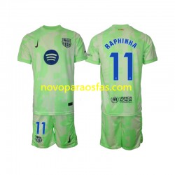 Camisolas FC Barcelona Raphinha 11 Criança Alternativo 2024-2025 Manga Curta