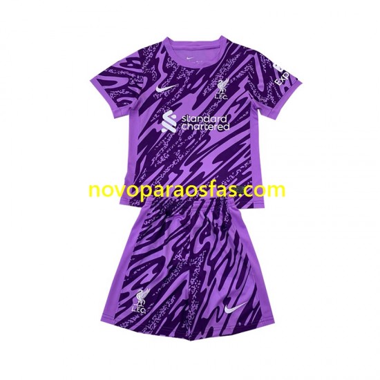 Camisolas Liverpool Guarda-redes Criança Alternativo 2024-2025 Manga Curta