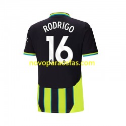 Camisolas Manchester City RODRIGO 16 Homem Visitante 2024-2025 Manga Curta