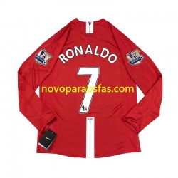 Camisolas Manchester United Cristiano Ronaldo 7 2007 Retro Homem Casa Manga Comprida