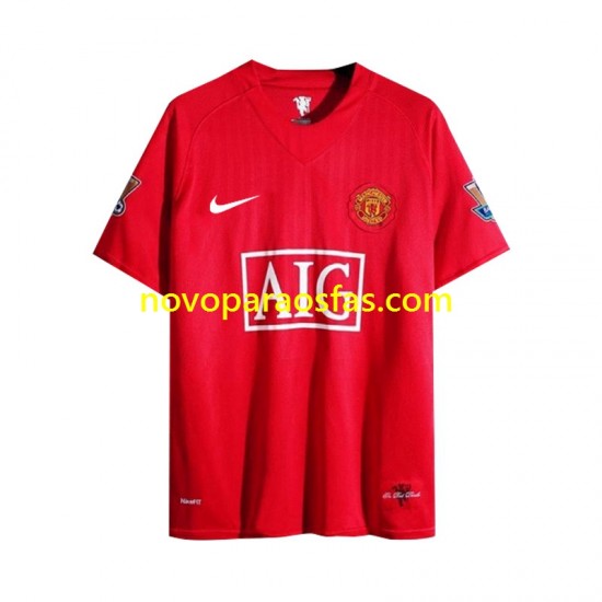 Camisolas Manchester United 2007 Retro Homem Casa Manga Comprida