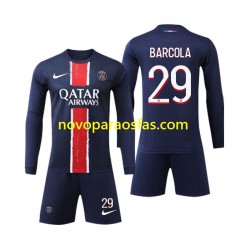 Camisolas Paris Saint-Germain Bradley Barcola 29 Criança Casa 2024-2025 Manga Comprida