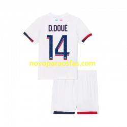 Camisolas Paris Saint-Germain Desire Doue 14 Criança Visitante 2024-2025 Manga Curta
