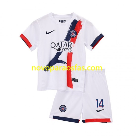 Camisolas Paris Saint-Germain Desire Doue 14 Criança Visitante 2024-2025 Manga Curta