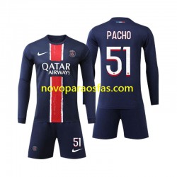 Camisolas Paris Saint-Germain Pacho 51 Criança Casa 2024-2025 Manga Comprida