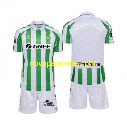 Camisolas Real Betis Criança Casa 2024-2025 Manga Curta
