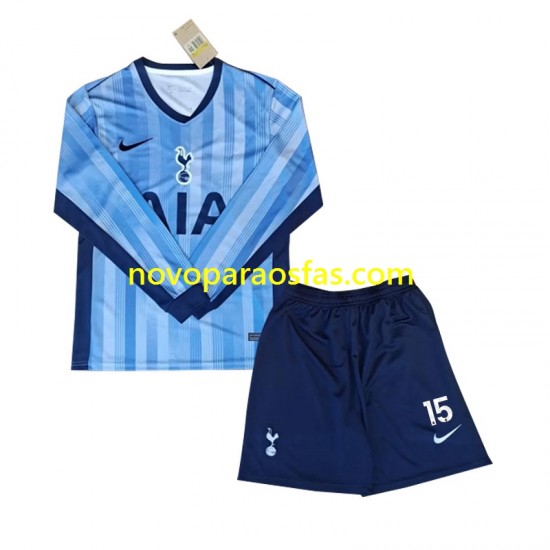 Camisolas Tottenham Spurs Bergvall 15 Criança Visitante 2024-2025 Manga Comprida