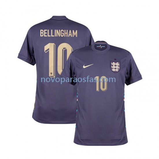 Camisolas Inglaterra Jude Bellingham 10 Homem Visitante Euro 2024 Manga Curta
