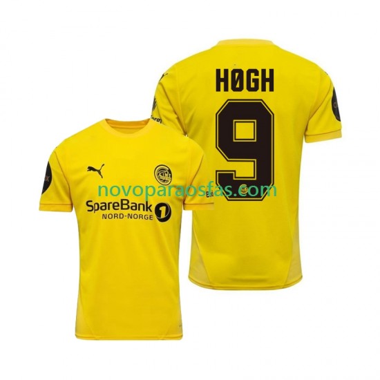 Camisolas FK Bodø/Glimt Kasper Hogh 9 Homem Casa 2025 Manga Curta