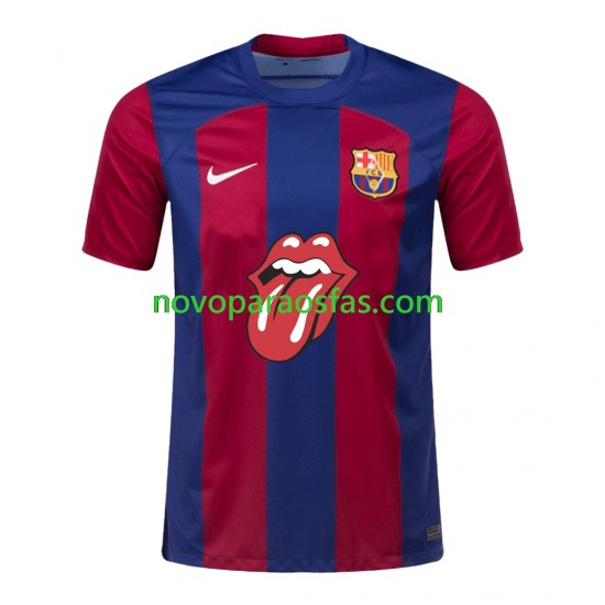 Camisolas FC Barcelona Rolling Stones Homem Casa 2023-2024 Manga Curta