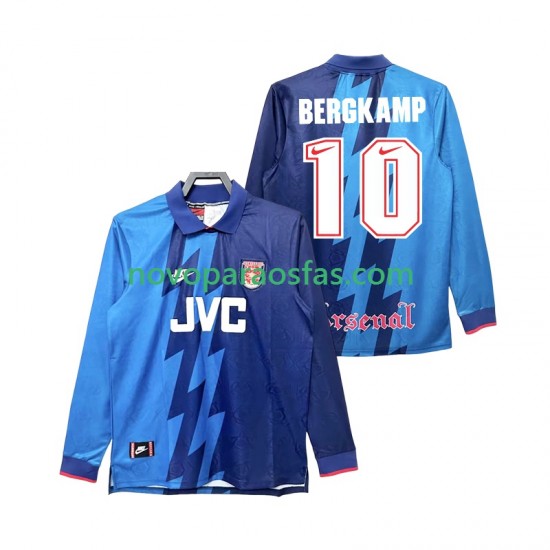 Camisolas Arsenal Bergkamp 10 1995 1996 Retro Homem Visitante Manga Comprida