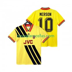 Camisolas Arsenal MERSON 10 1993 Retro Homem Visitante 1994 Manga Curta