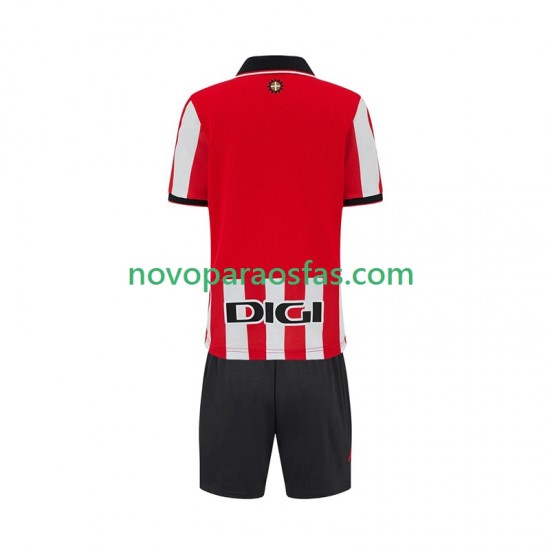 Camisolas Athletic Bilbao Criança Casa 2025-2026 Manga Curta