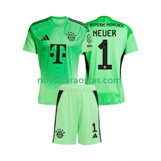 Camisolas Bayern de Munique Manuel Neuer 1 Guarda-redes Criança Casa 2025-2026 Manga Curta