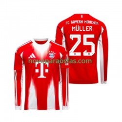 Camisolas Bayern de Munique Thomas Muller 25 Homem Casa 2025-2026 Manga Comprida